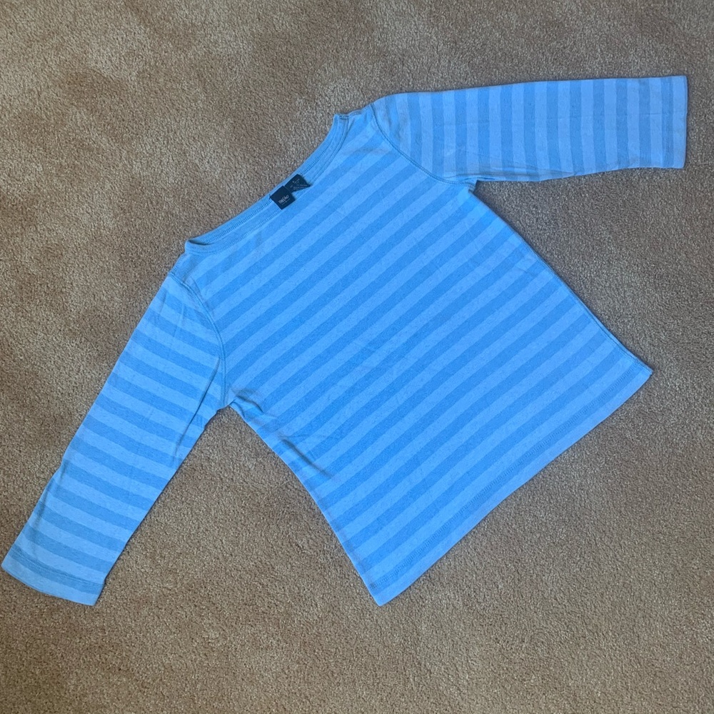 Blue striped top, 3/4 sleeves